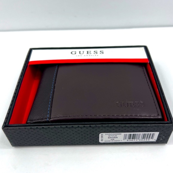 GUESS,MEN’S WALLET, BROWN, TRI FOLD, 9 CREDIT CARD HOLDER,4 HIDDEN COMPARTMENT - Picture 11 of 16